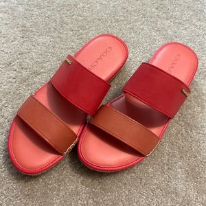 Coach brand new slides Coral tones